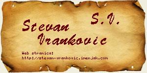 Stevan Vranković vizit kartica